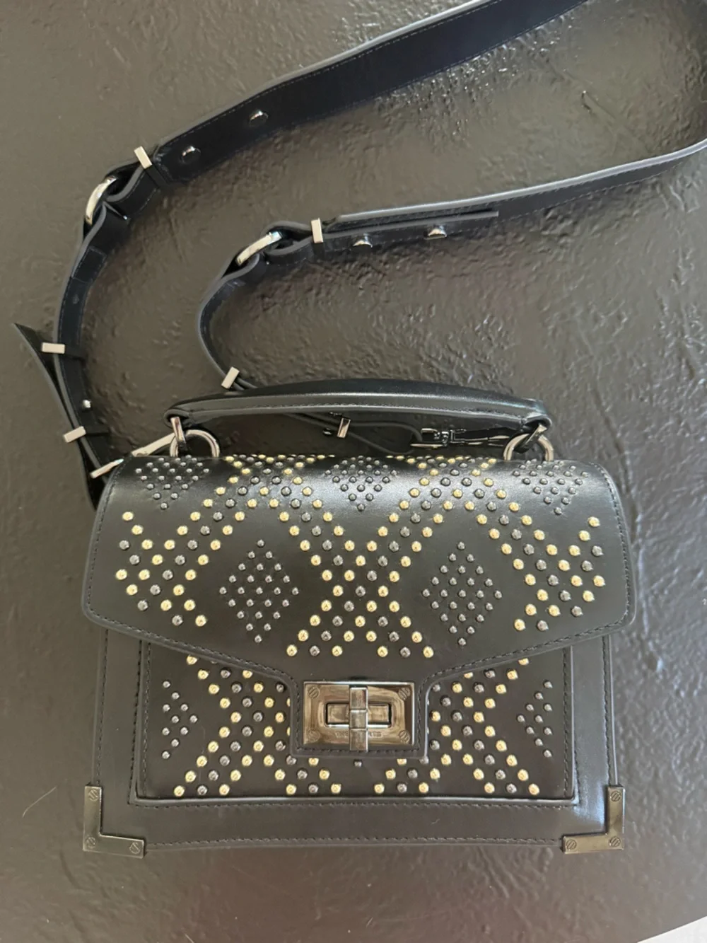 The Kooples “Small Emily” Studded Leather Crossbody Bag